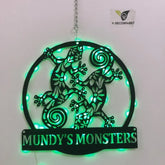 Custom Gecko Metal Wall Art Led Lights, Lizard Metal Sign, Lizard Metal Wall Decor, Personalized Lizard Lover Metal Name Sign